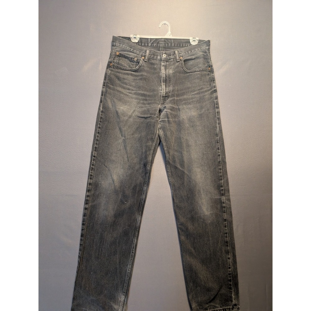 Levi's 550 Jeans Men 34x36 Black Denim Cotton Relaxed Fit Ankle Everyday Wear